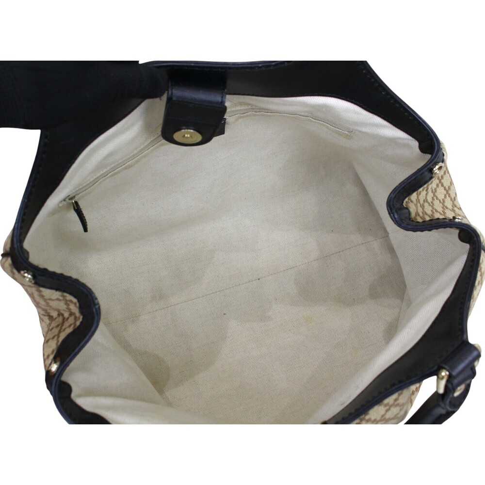 GUCCI Diamante Tote Bag canvas leather handbag brown black classic - Picture 7 of 7